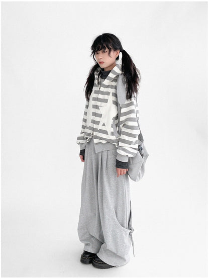 Tears Star Patchwork Hoodie With Detachable Bunny Ears