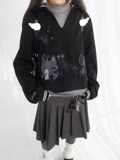 innomoood Textured Chunky Knit Oversized Cropped Crew Neck Women Office Pullover Cardigans