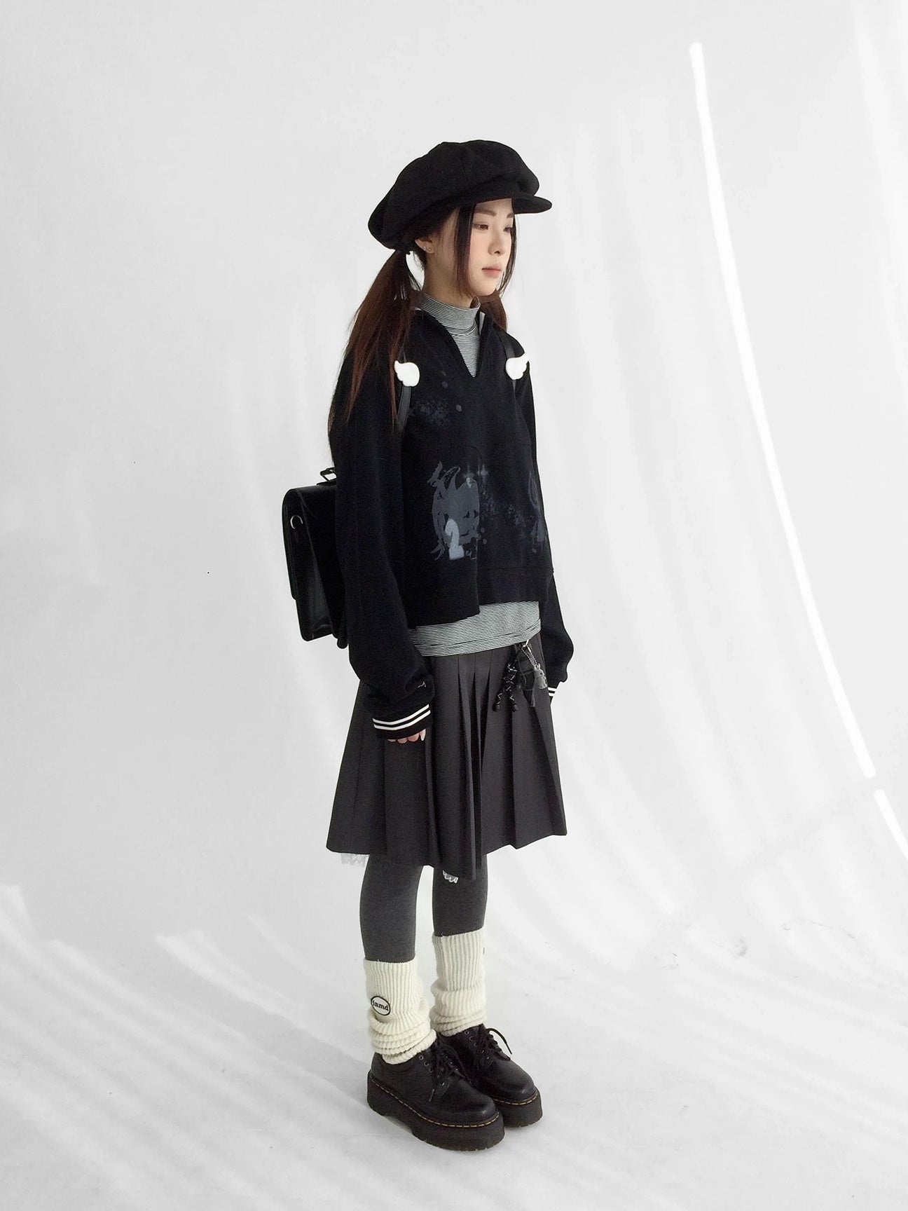 innomoood Textured Chunky Knit Oversized Cropped Crew Neck Women Office Pullover Cardigans