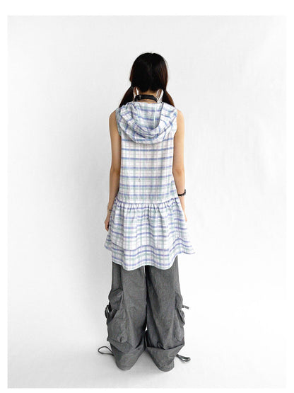 innomoood Textured Washed Cotton Cargo Joggers With Drawstring Waist