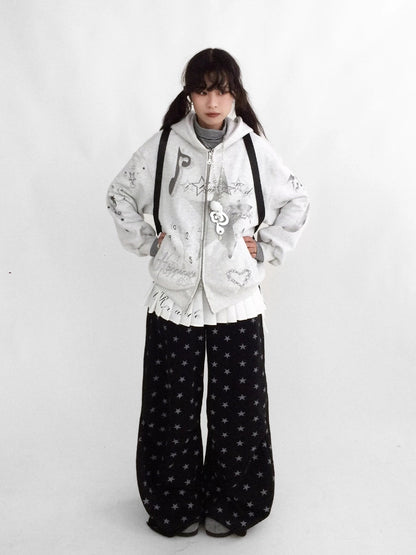 innomoood Tie Waist Pleated Preppy Mid Rise Casual Women Printed Polyester Mini Skirt