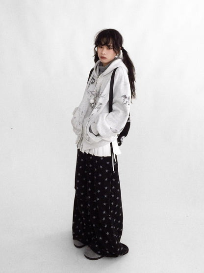 innomoood Tie Waist Pleated Preppy Mid Rise Casual Women Printed Polyester Mini Skirt