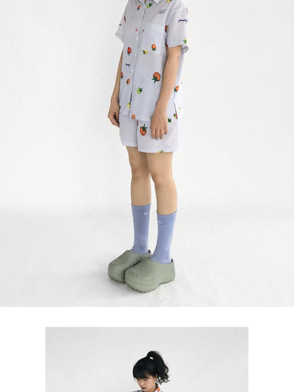 innomoood Tomato Print 3D Pajama Set Short Sleeve Shorts Homewear Summer
