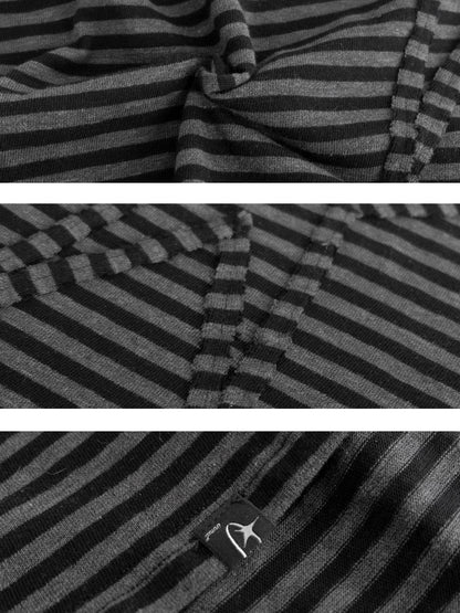 innomoood Tone On Tone Striped Star Hooded Women&
