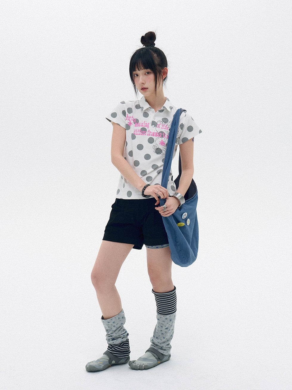 innomoood Tricolor Reversible Washed Distressed Large Capacity Women&