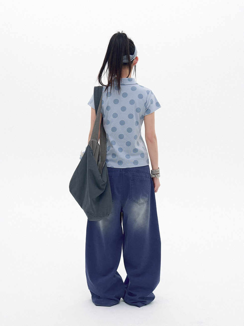 innomoood Tricolor Reversible Washed Distressed Large Capacity Women&