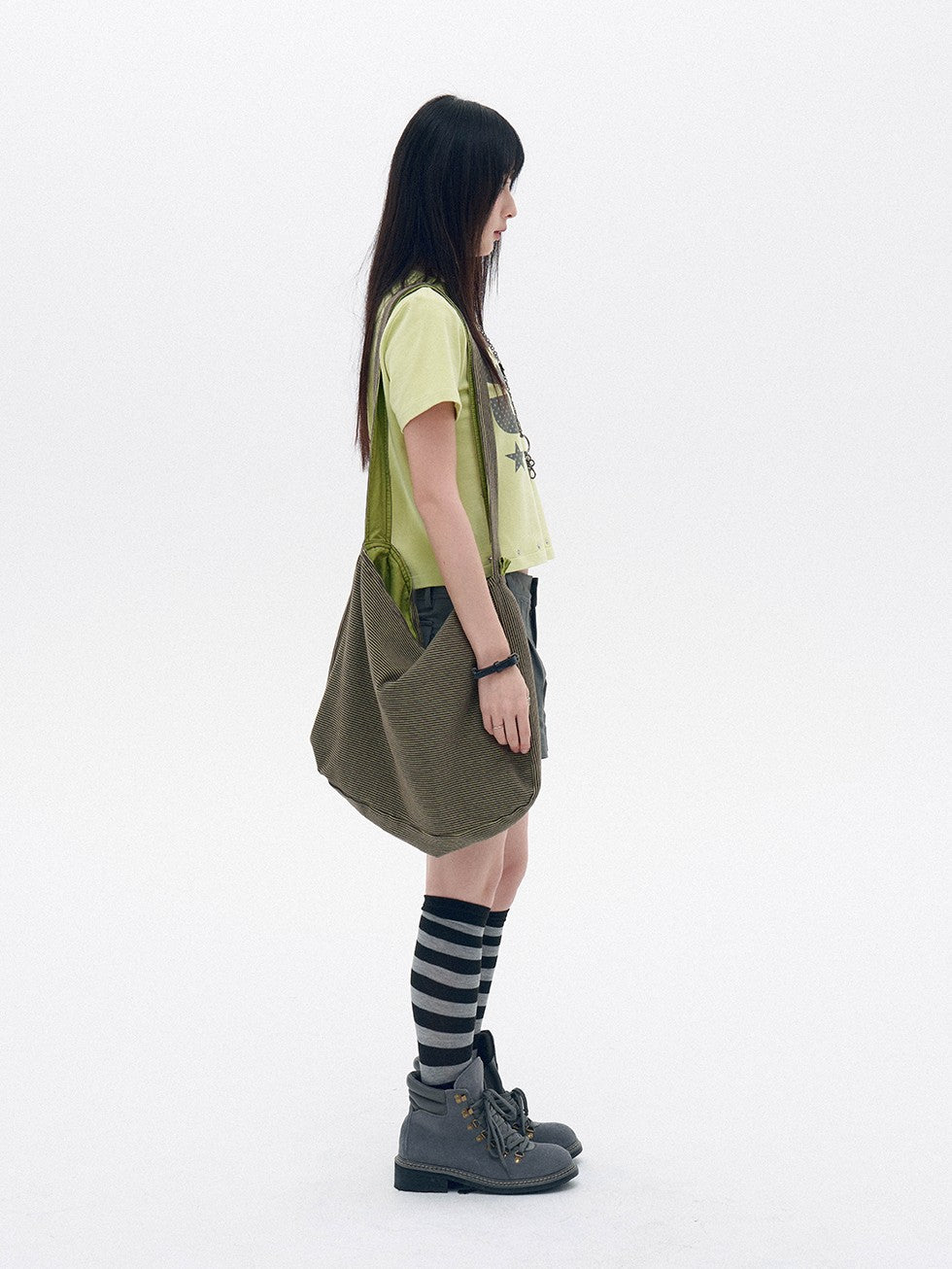 innomoood Tricolor Reversible Washed Distressed Large Capacity Women&