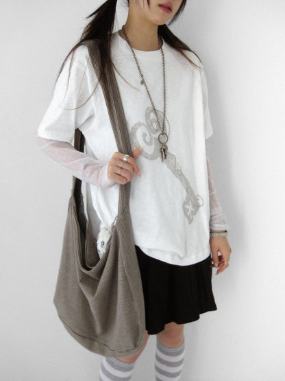 innomoood Tricolor Reversible Washed Distressed Large Capacity Women&
