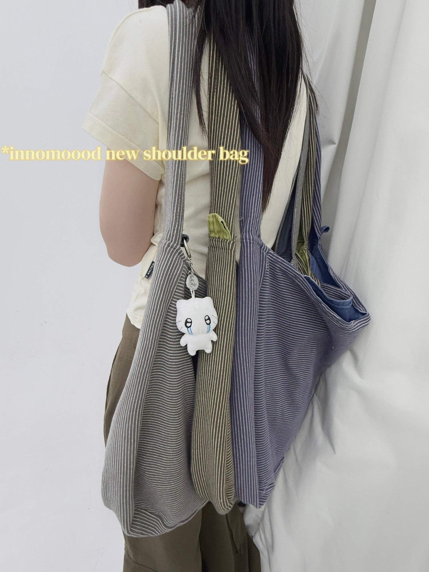 innomoood Tricolor Reversible Washed Distressed Large Capacity Women&