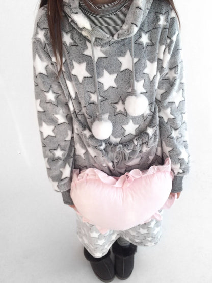 innomoood Ultra Soft Plush Longline Cartoon Loungewear For Women Hoodies