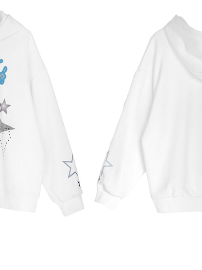 innomoood Vaporwave Bunny Graphic Fleece Hoodie