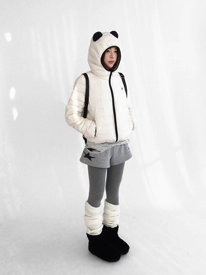 innomoood Versatile Star Gray Casual Straight Cut Natural Waist Women Shorts Short