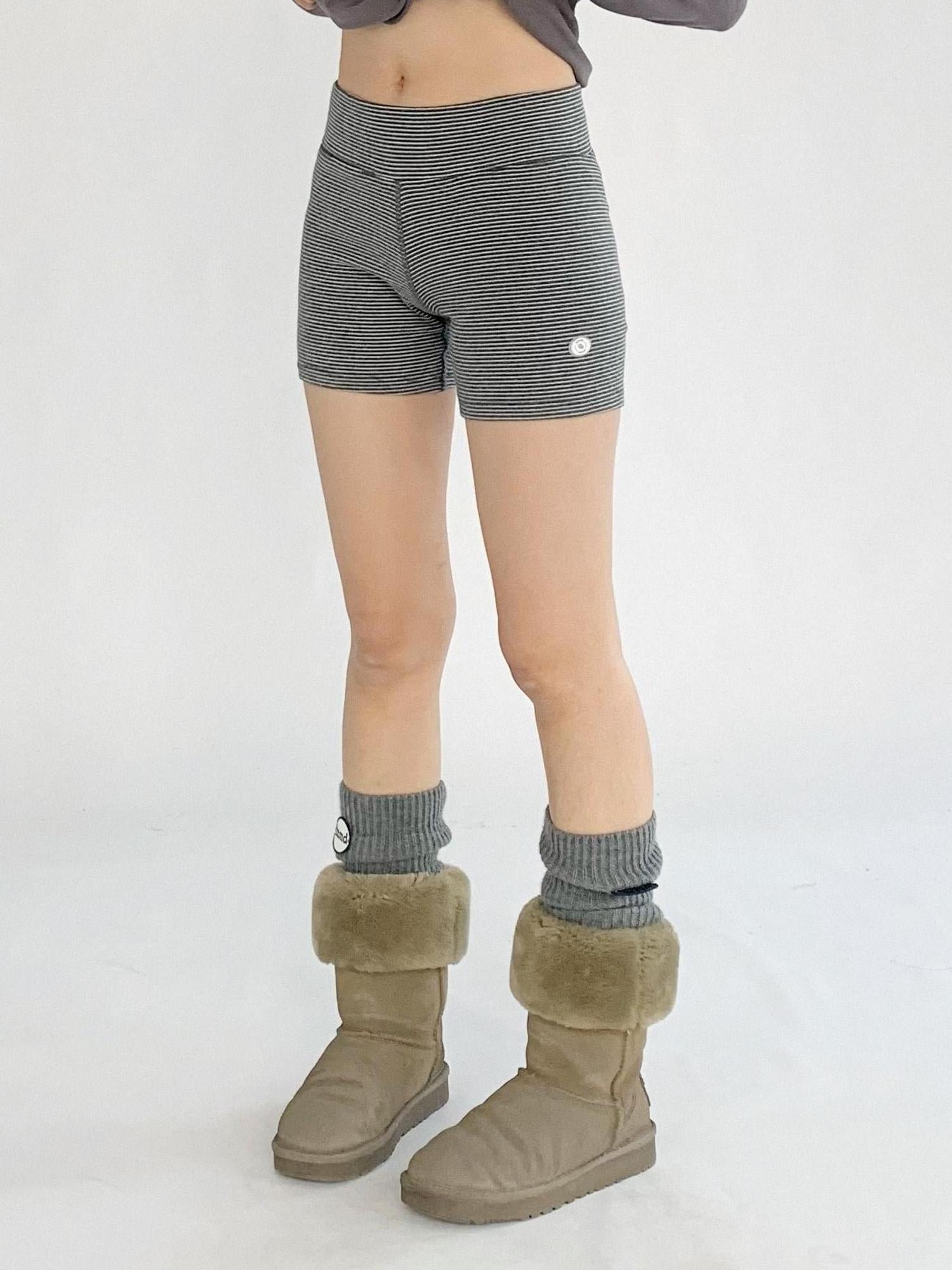 innomoood Vintage American Stretch Yoga Shorts Low Waist