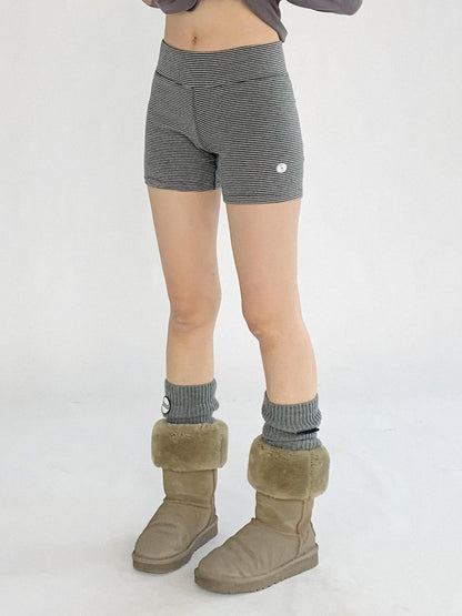 innomoood Vintage American Stretch Yoga Shorts Low Waist