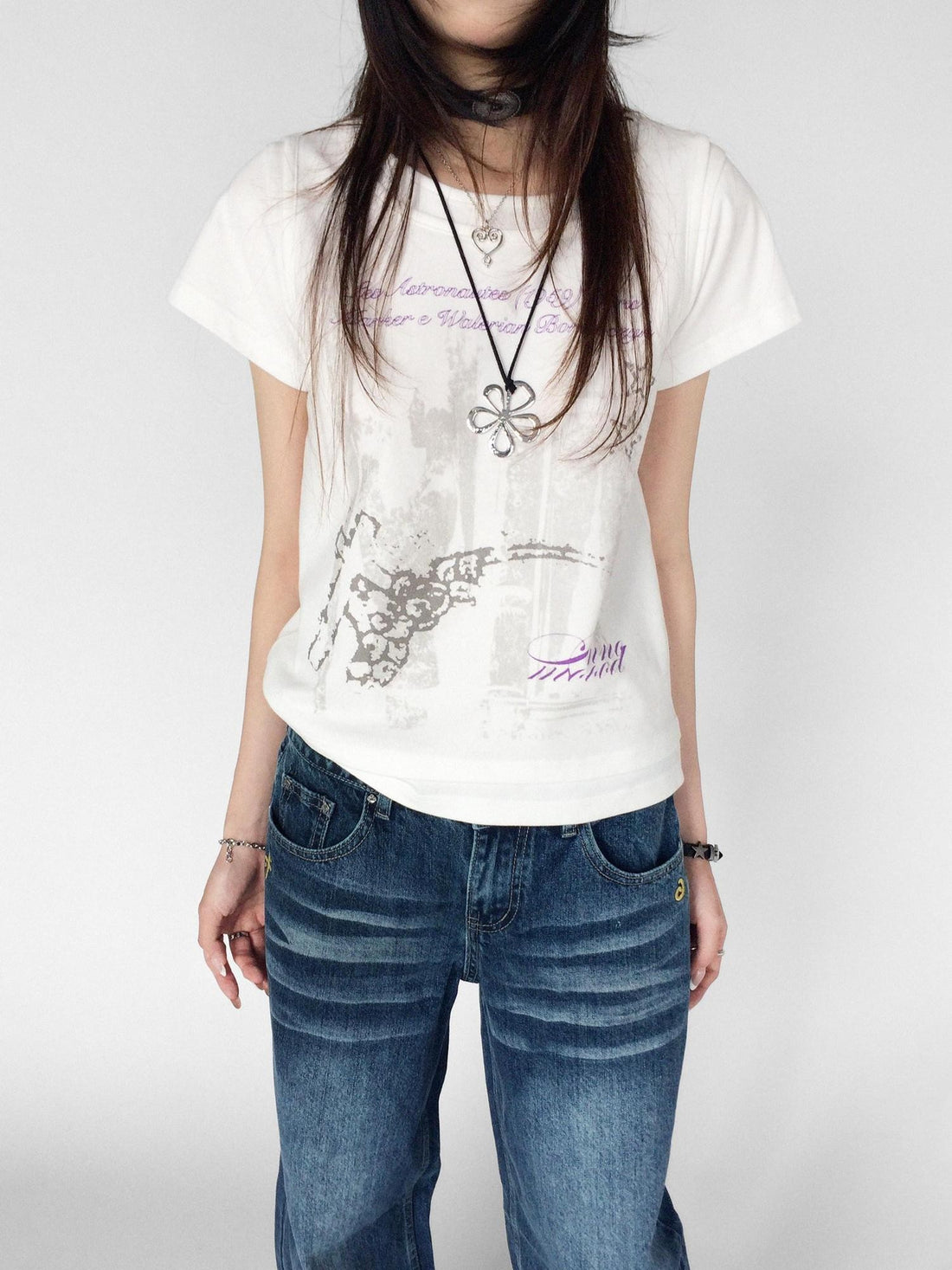 innomoood Vintage Distressed Print Layered Women&