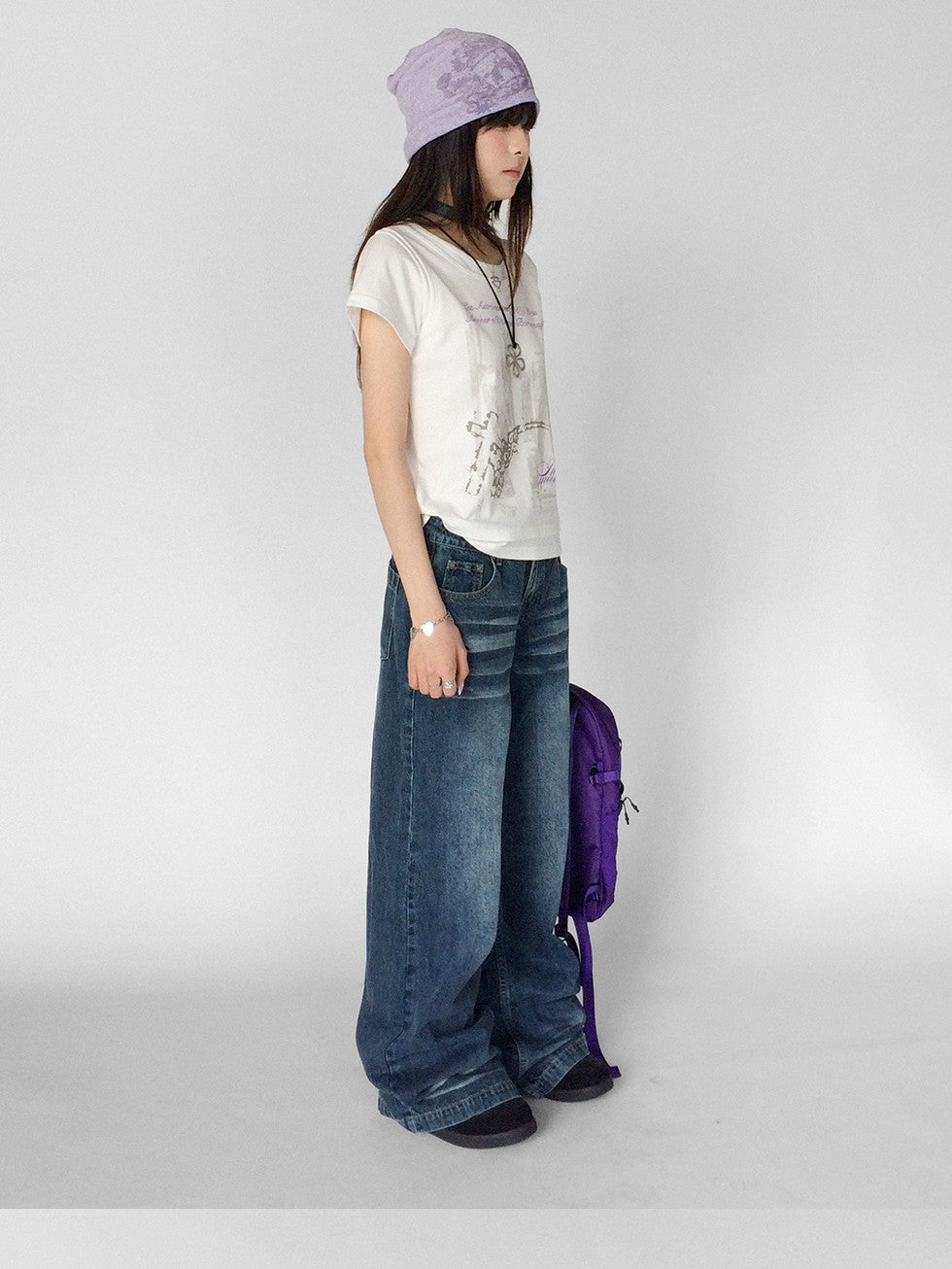 innomoood Vintage Distressed Print Layered Women&