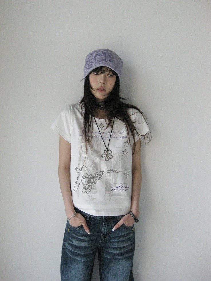 innomoood Vintage Distressed Print Layered Women&