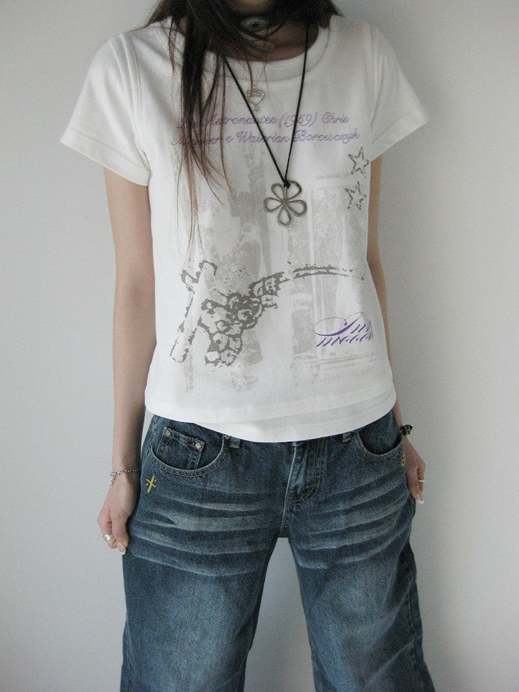 innomoood Vintage Distressed Print Layered Women&