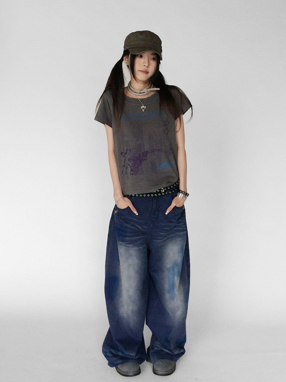 innomoood Vintage Distressed Print Layered Women&