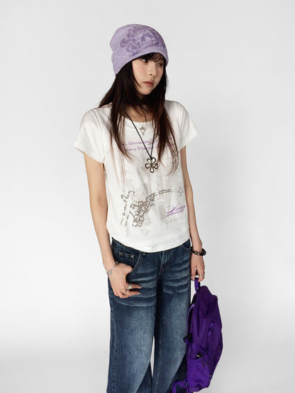 innomoood Vintage Distressed Print Layered Women&