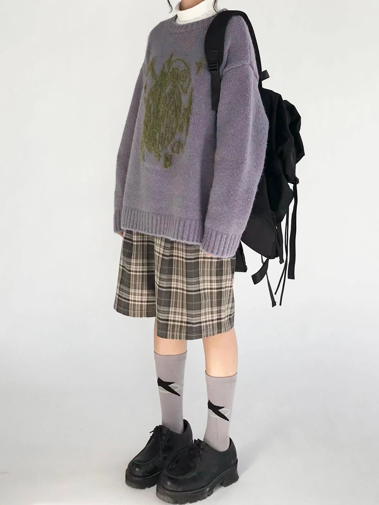 Vintage Plaid Mid Length A Line Shorts