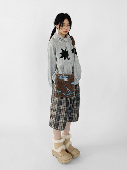 innomoood Vintage Plaid Mid Length A Line Shorts