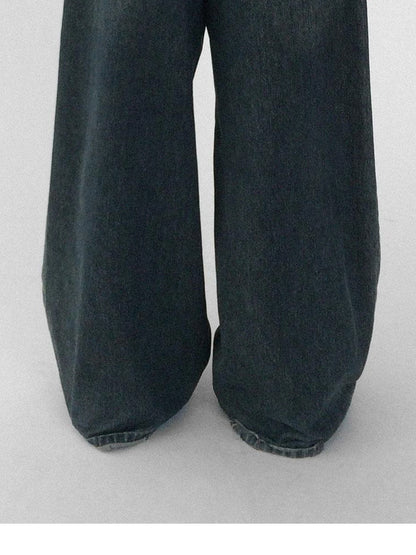 Vintage Washed Blue Baggy Low Rise Jeans