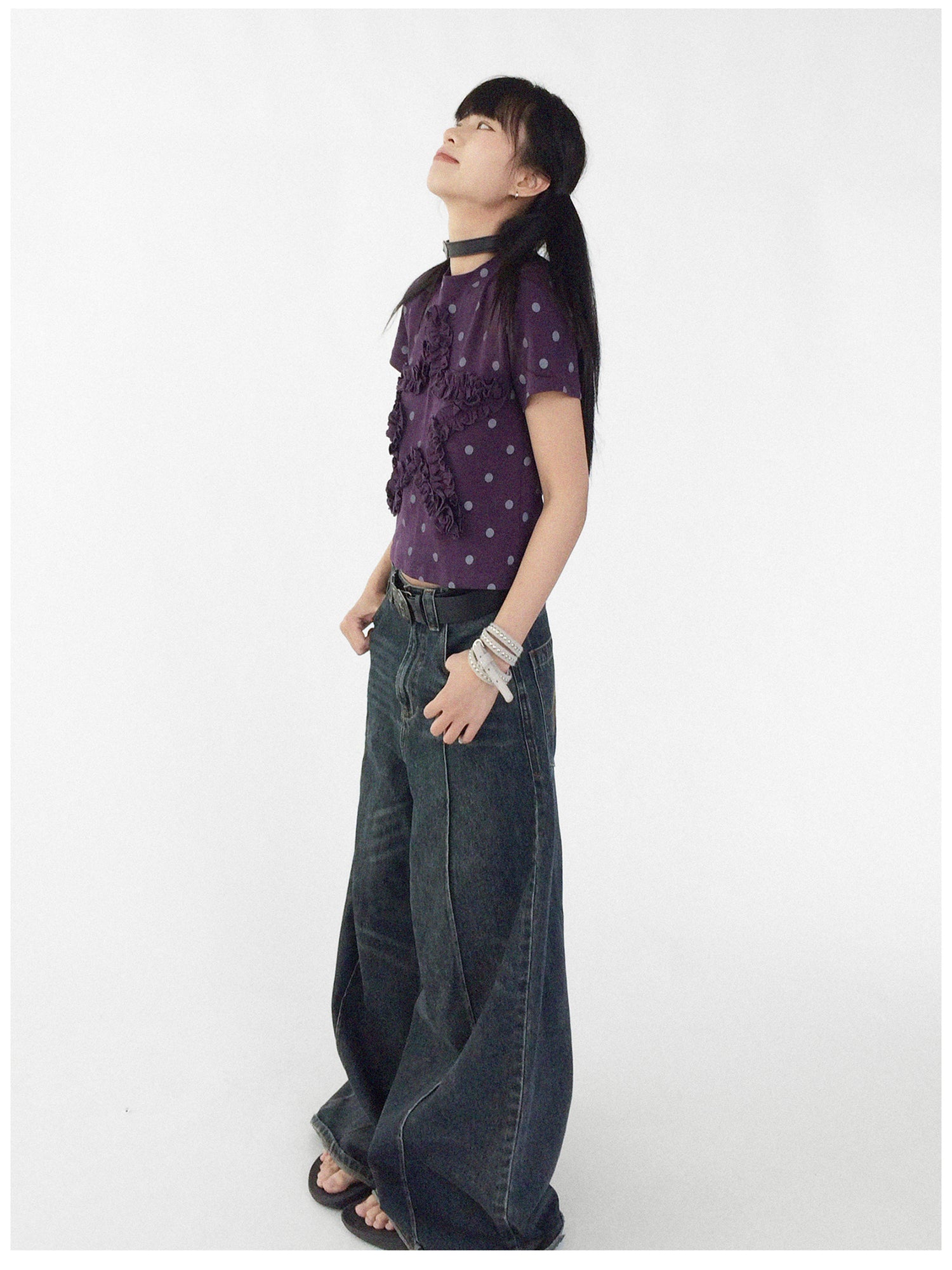 innomoood Vintage Washed Blue Baggy Low Rise Jeans