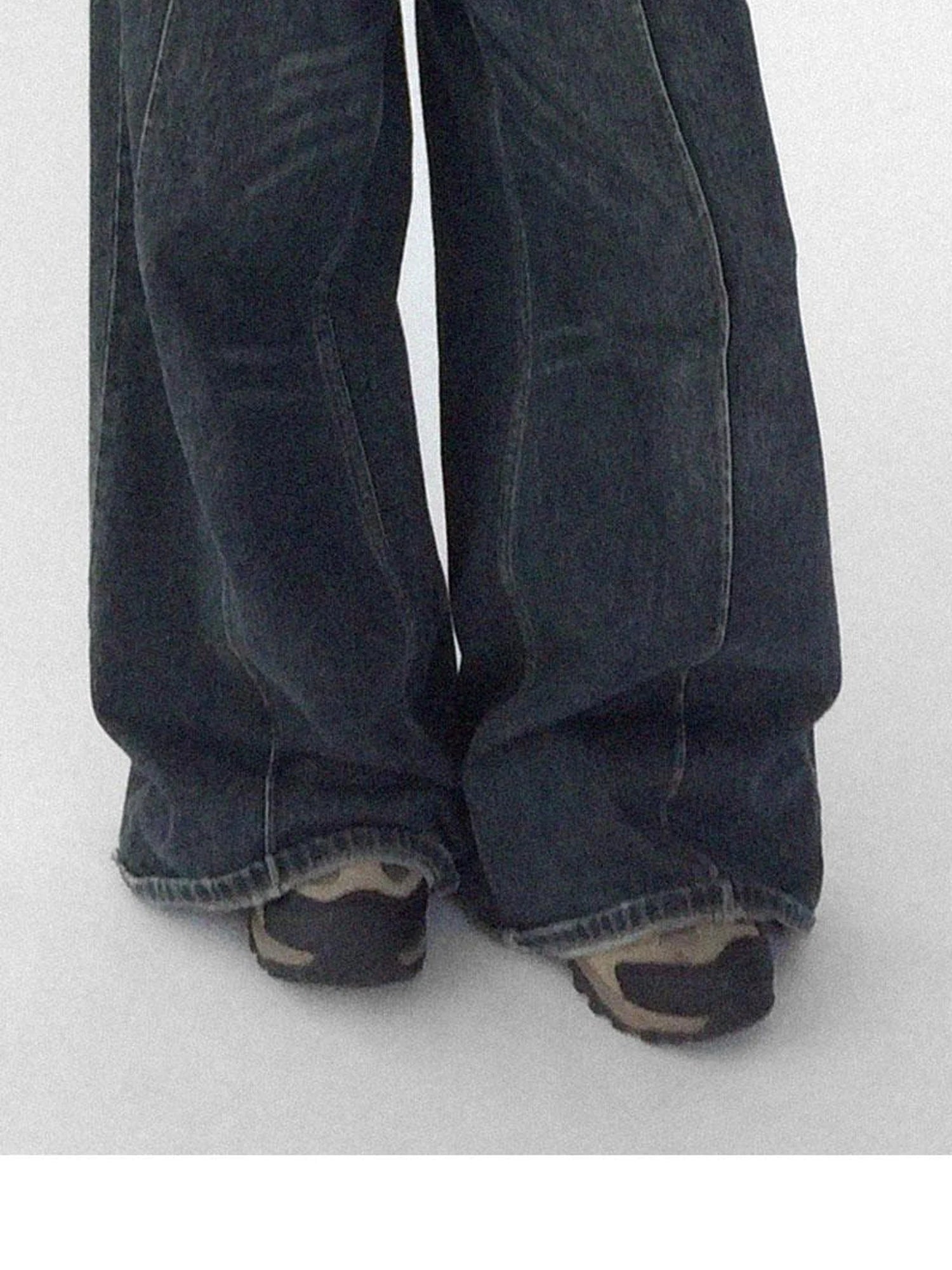 Vintage Washed Blue Baggy Low Rise Jeans