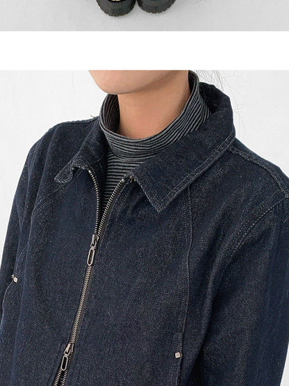 innomoood Vintage Washed Denim Jacket Unisex Cropped Trucker