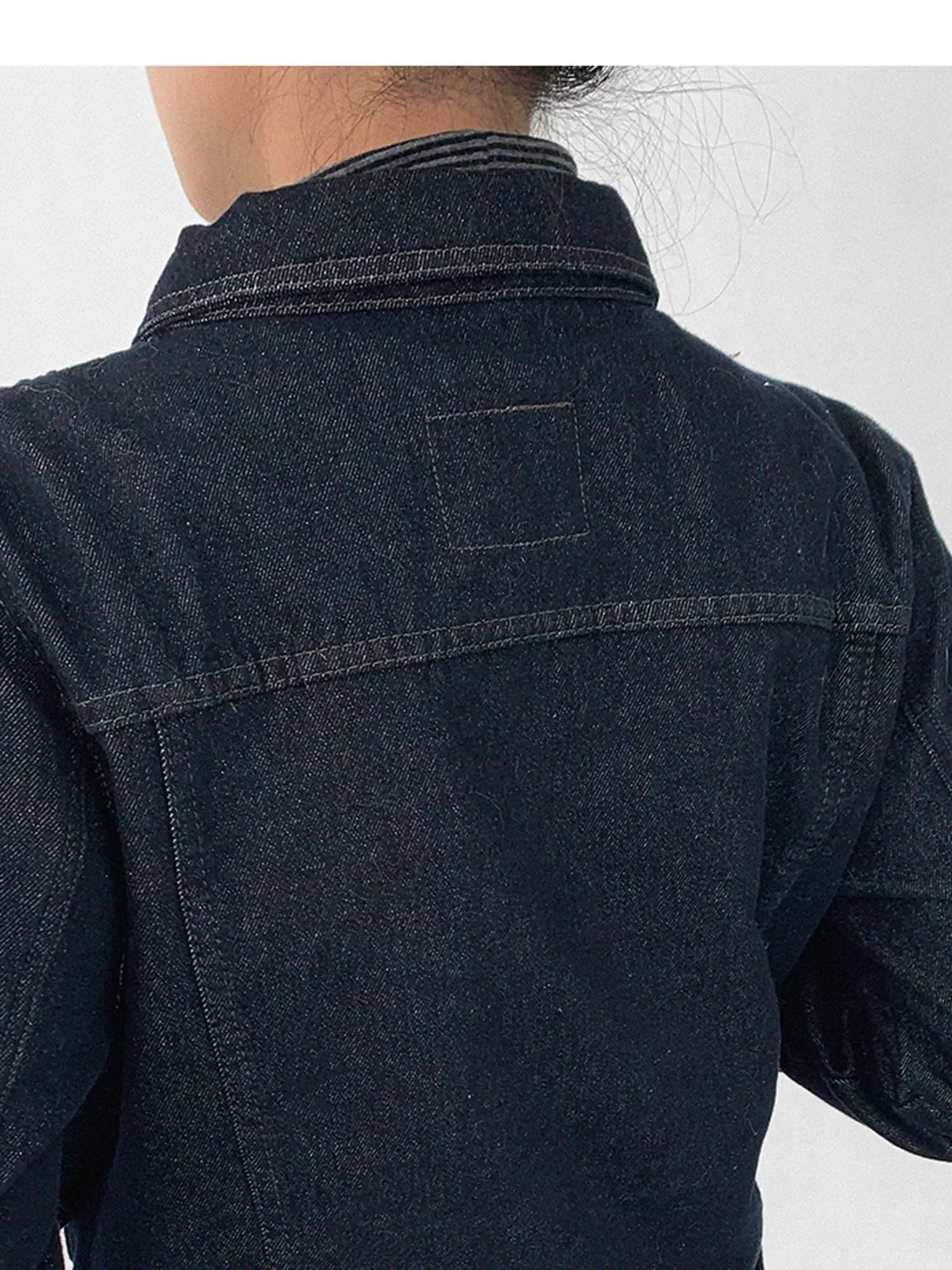 Vintage Washed Denim Jacket Unisex Cropped Trucker