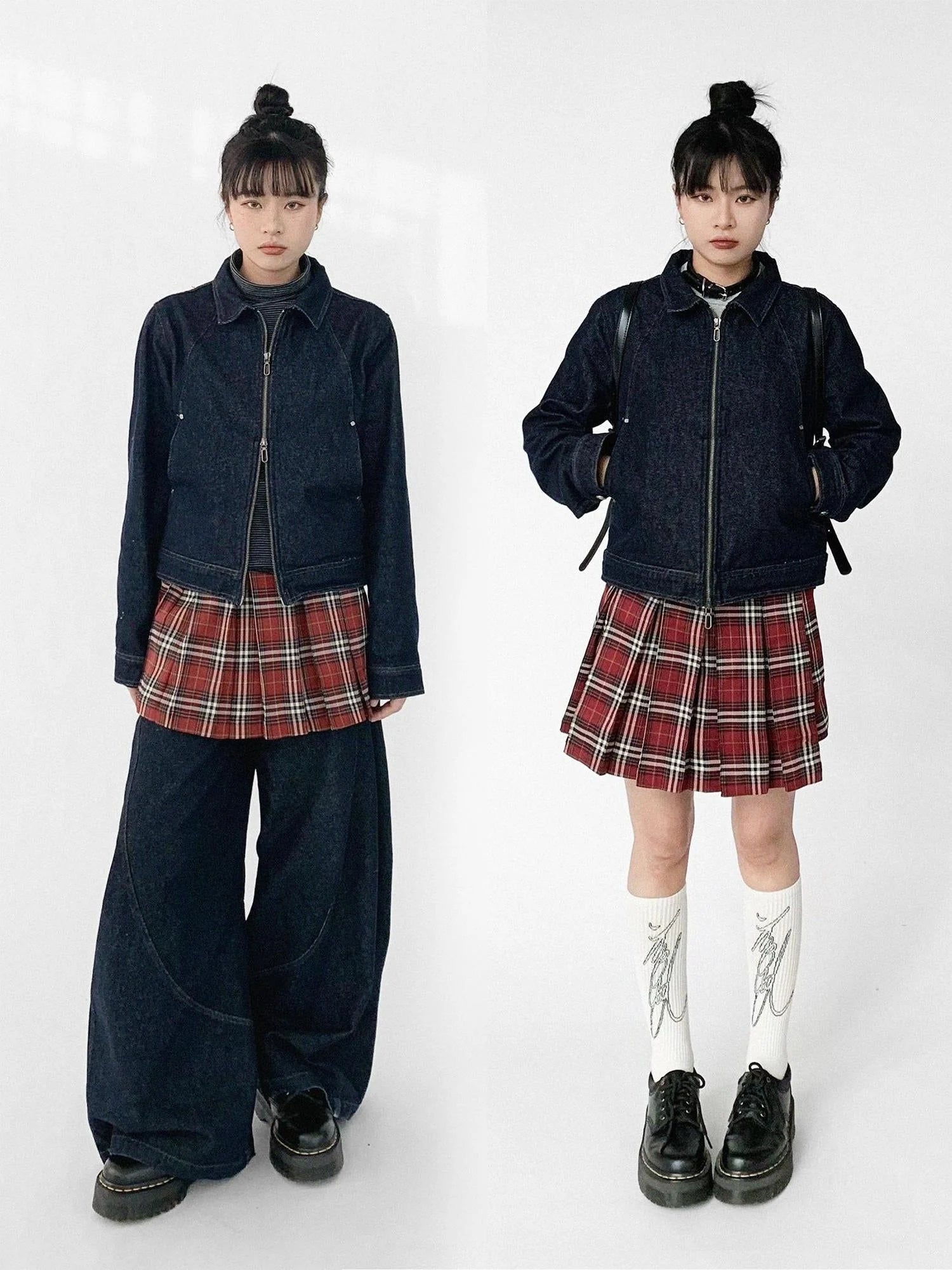 Vintage Washed Denim Jacket Unisex Cropped Trucker