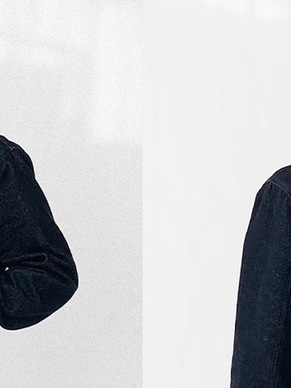 Vintage Washed Denim Jacket Unisex Cropped Trucker