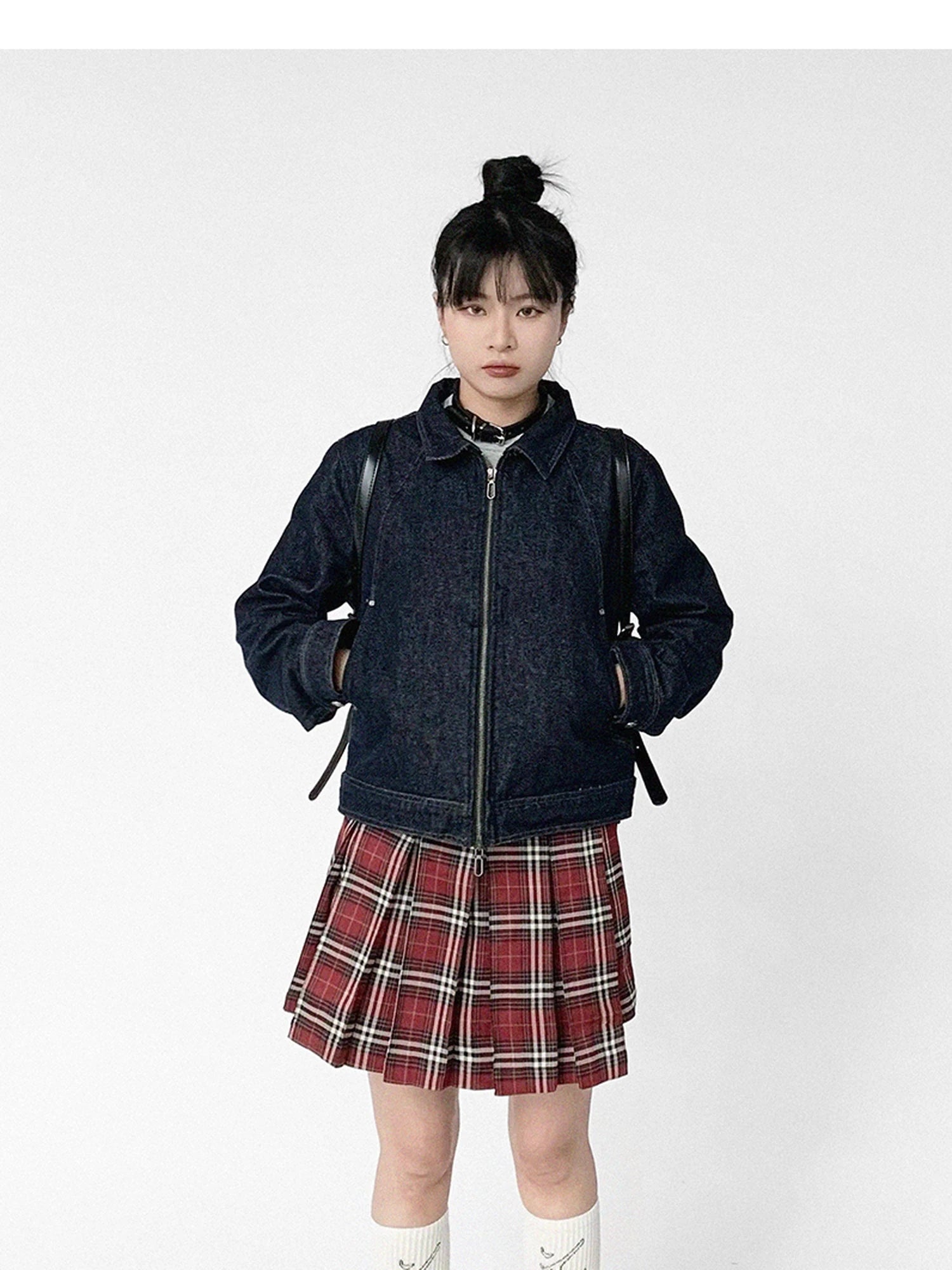 Vintage Washed Denim Jacket Unisex Cropped Trucker