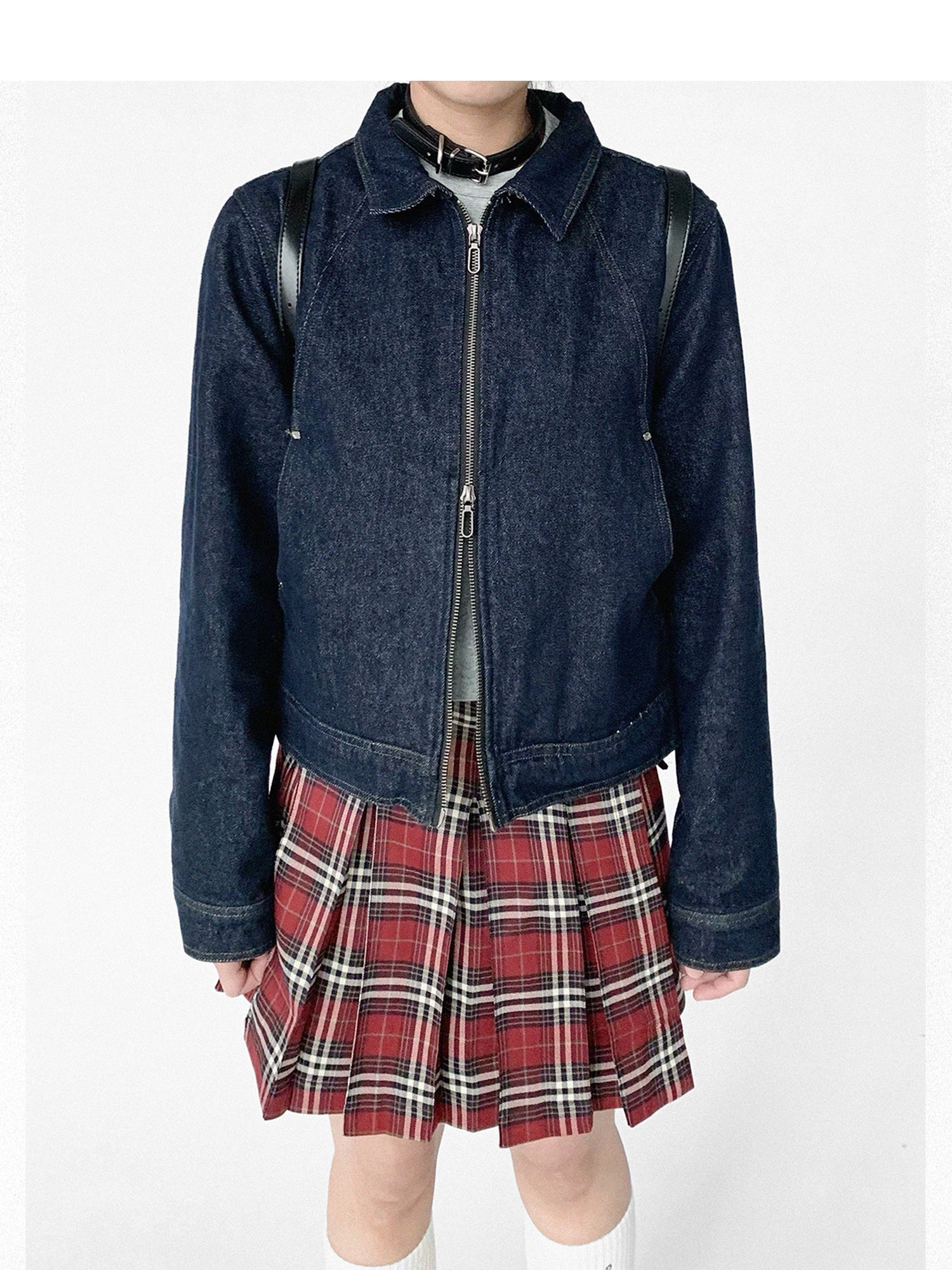 innomoood Vintage Washed Denim Jacket Unisex Cropped Trucker