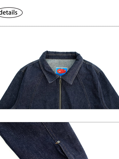 innomoood Vintage Washed Denim Jacket Unisex Cropped Trucker