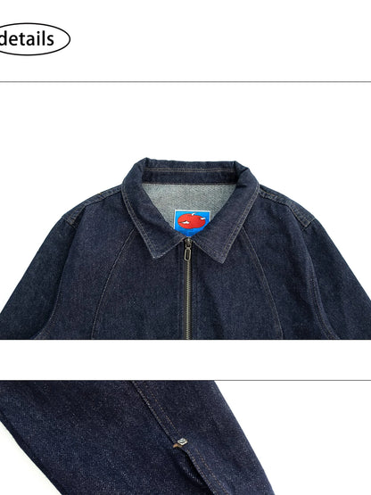 Vintage Washed Denim Jacket Unisex Cropped Trucker