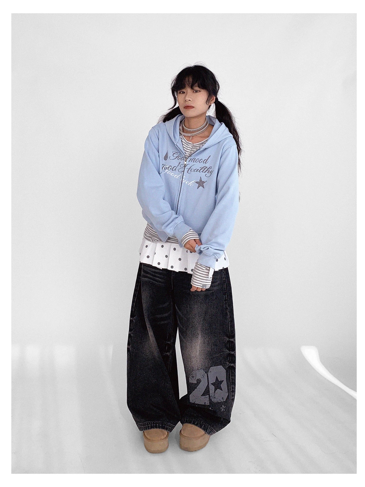 Vintage Washed Indigo Hooded Sweatshirt