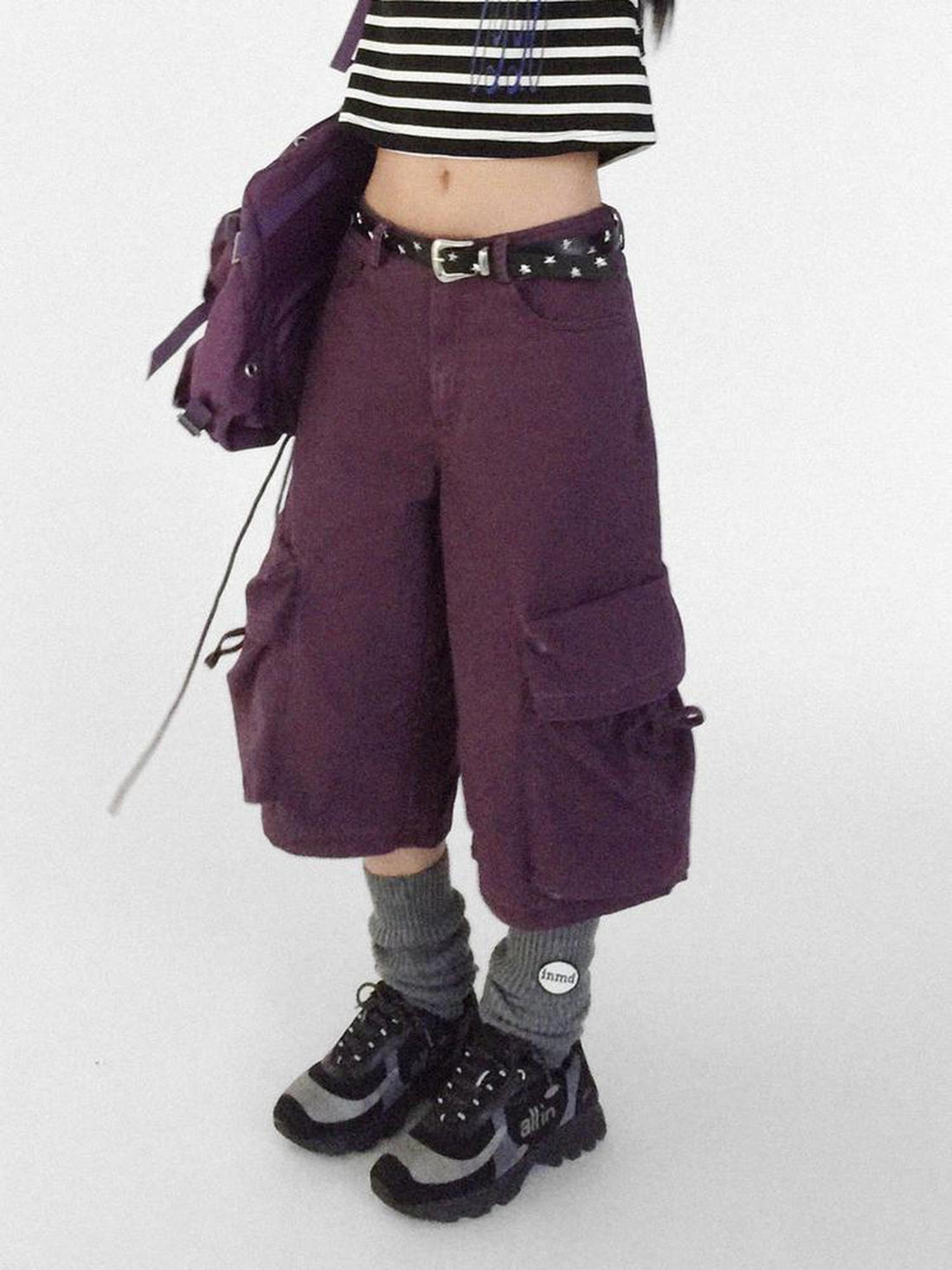 innomoood Vintage Washed Low Rise Cargo Pants