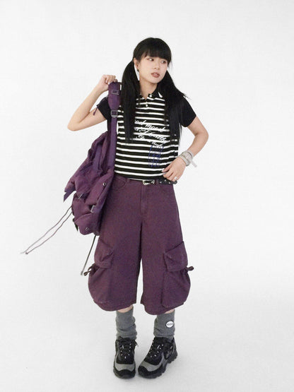 innomoood Vintage Washed Low Rise Cargo Pants