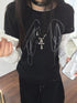 innomoood Wings Embroidered Y2K Print Layering Tee