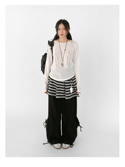 innomoood Wings Embroidered Y2K Print Layering Tee