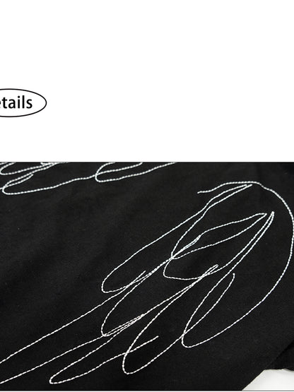 innomoood Wings Embroidered Y2K Print Layering Tee