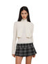 SweetChilling Soft Knit Sleeveless High-Neck Crop Top & Cardigan Set Sweaters
