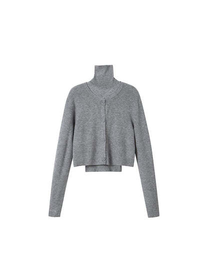 SweetChilling Soft Knit Sleeveless High-Neck Crop Top &amp; Cardigan Set Sweaters