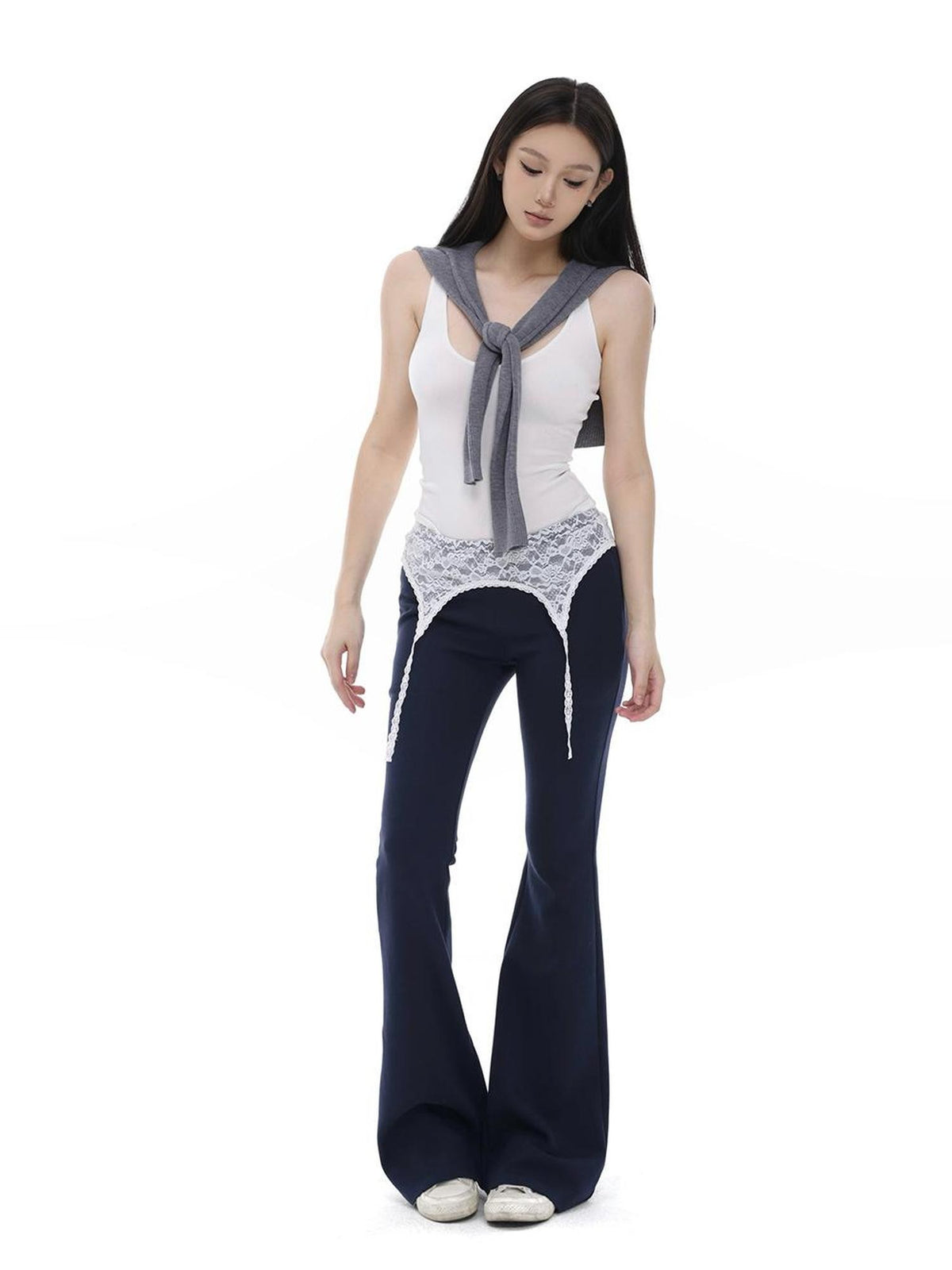 itsdinn Airy Lace Trim Air Layer Women&