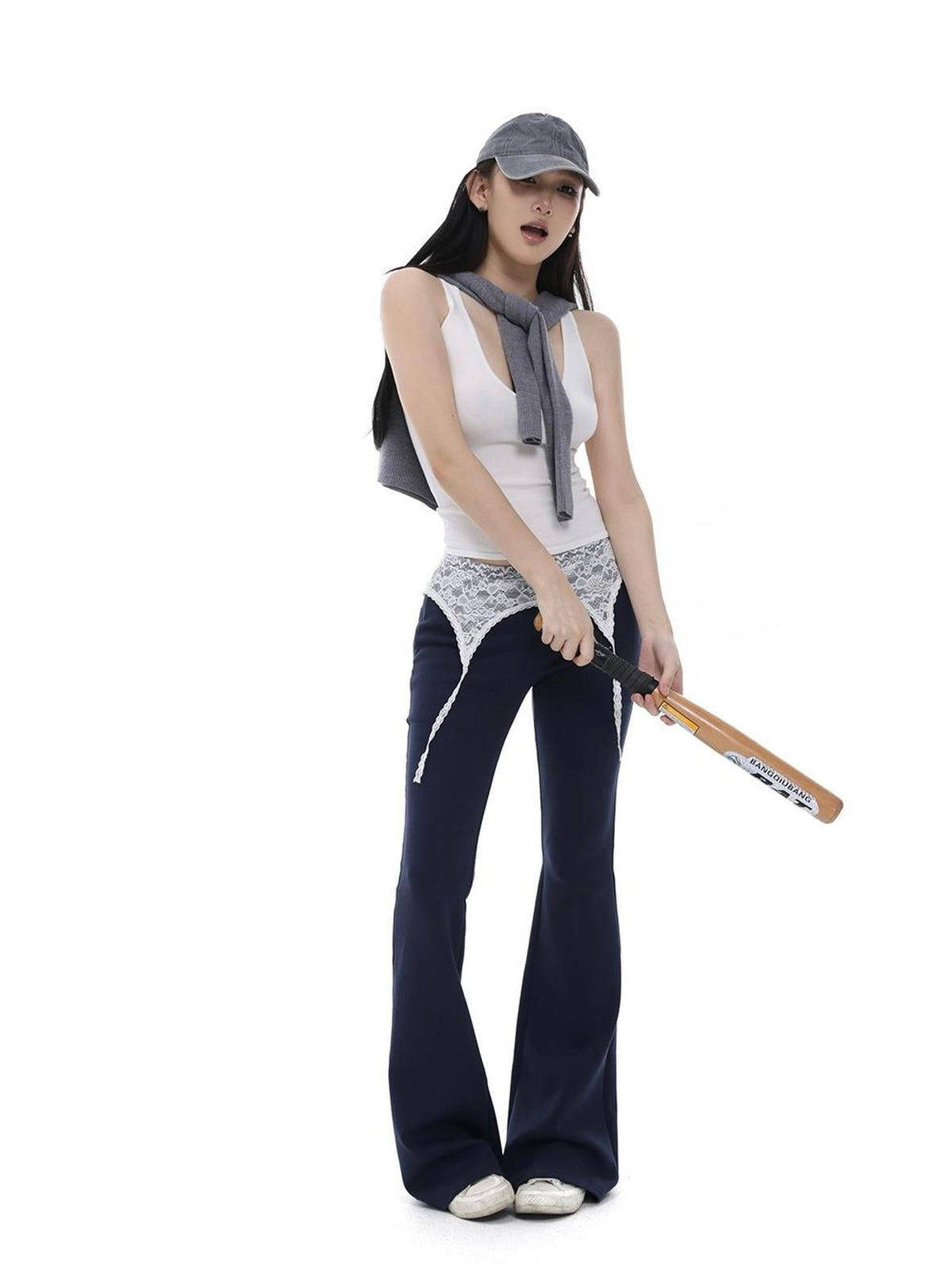 itsdinn Airy Lace Trim Air Layer Women&