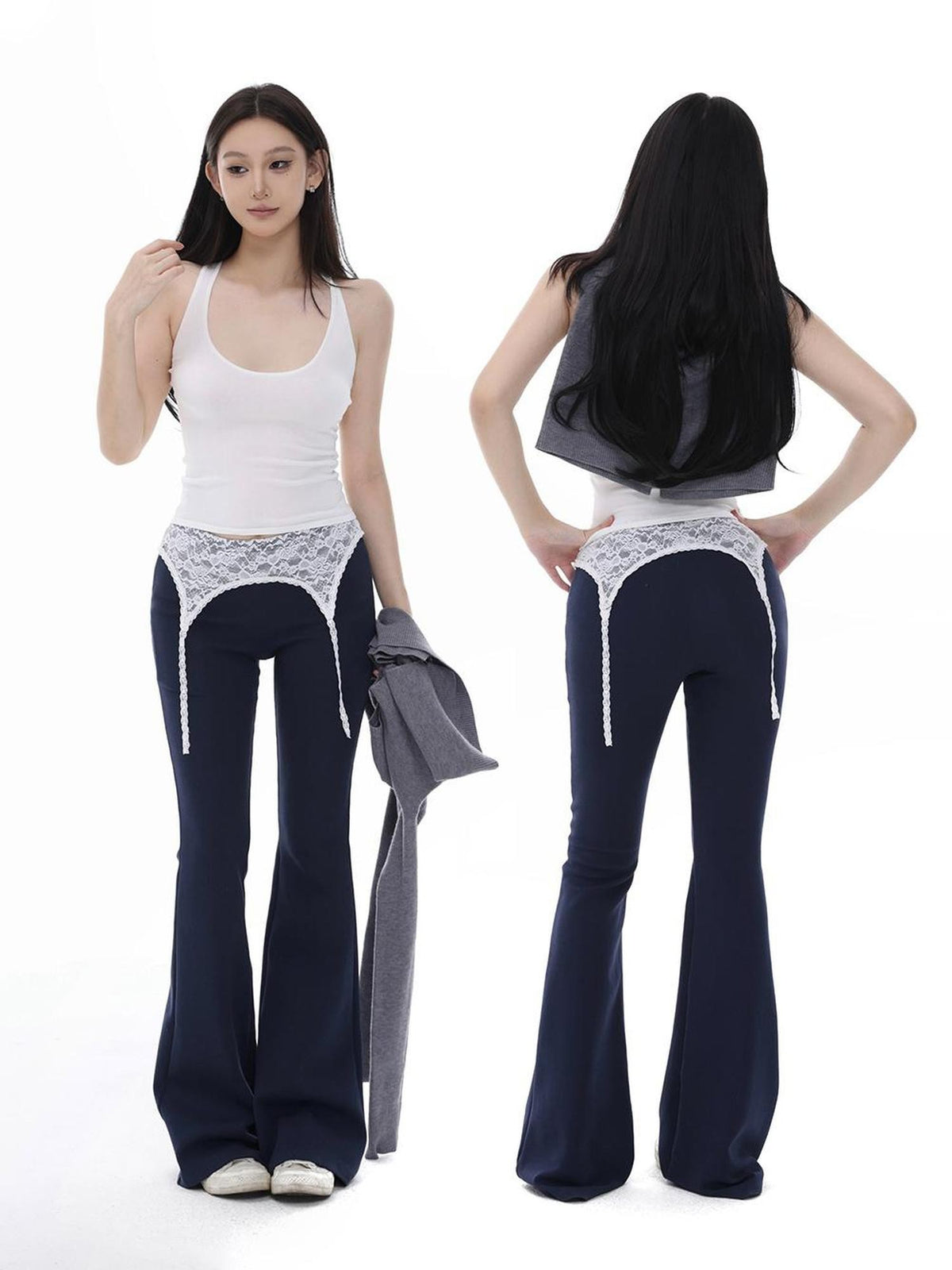 itsdinn Airy Lace Trim Air Layer Women&