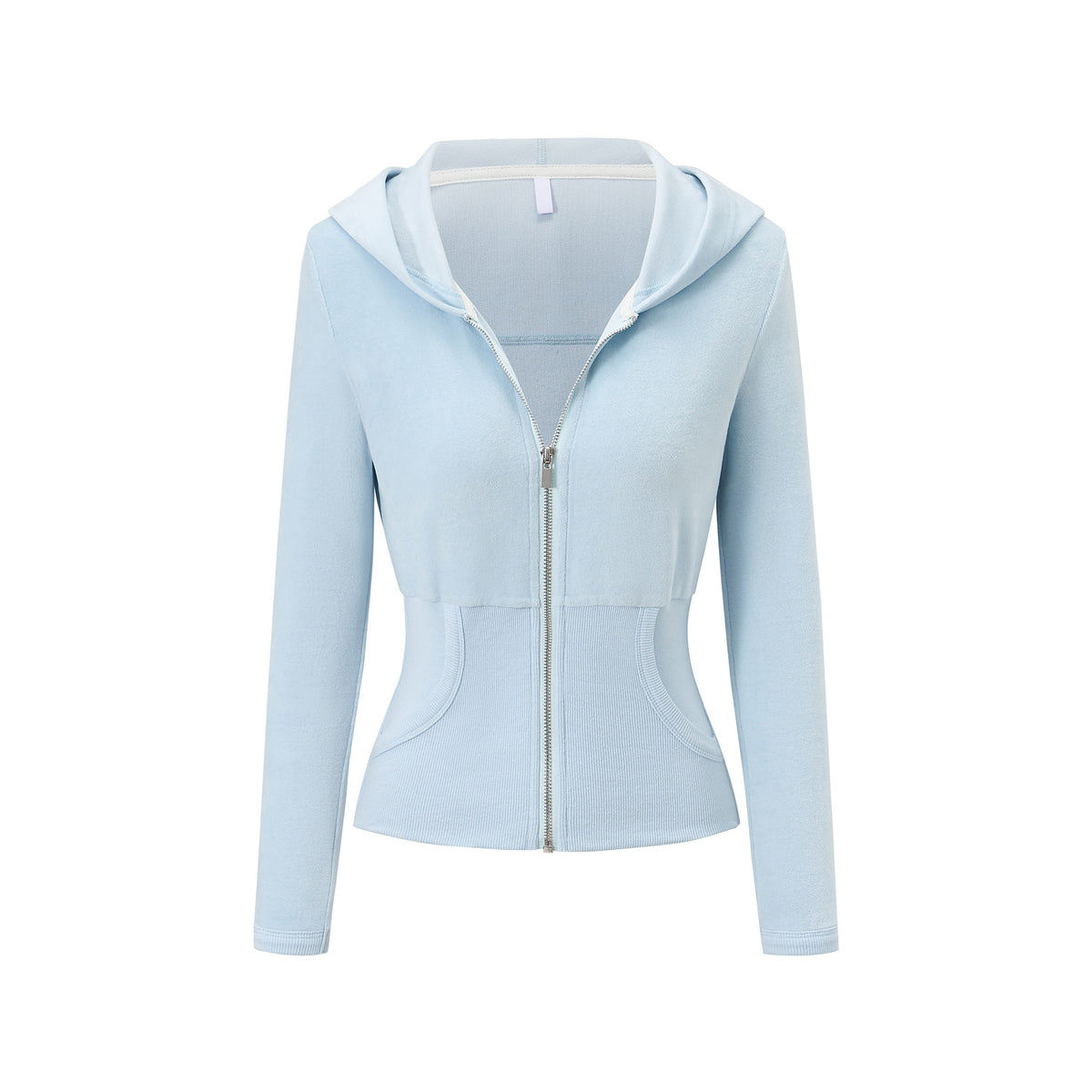 itsdinn_Baby_Blue_Velvet_Texture_Slim_Fit_Hooded_Women&