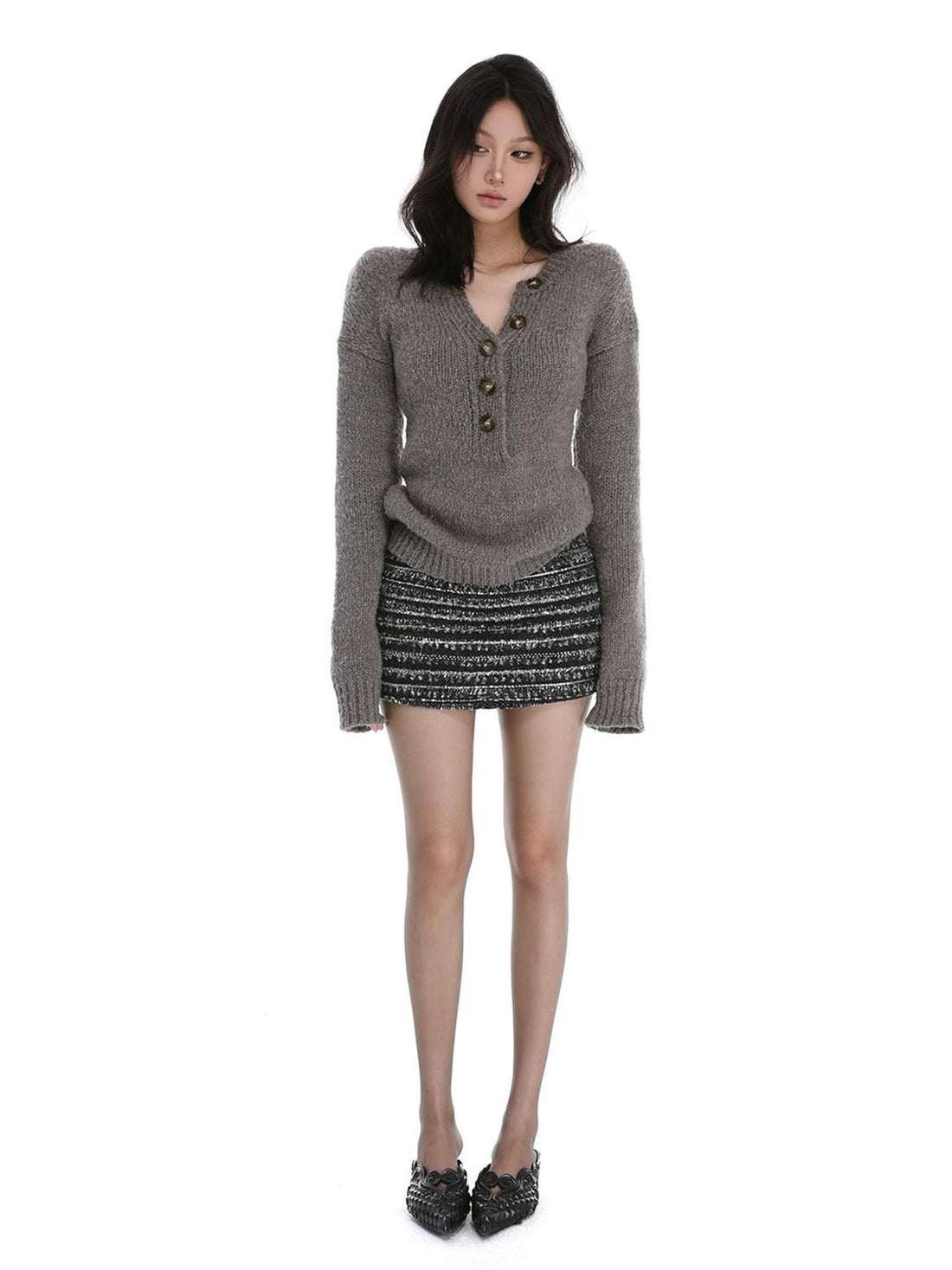itsdinn Beaded Sequin Handmade Slim Low Waist Women&